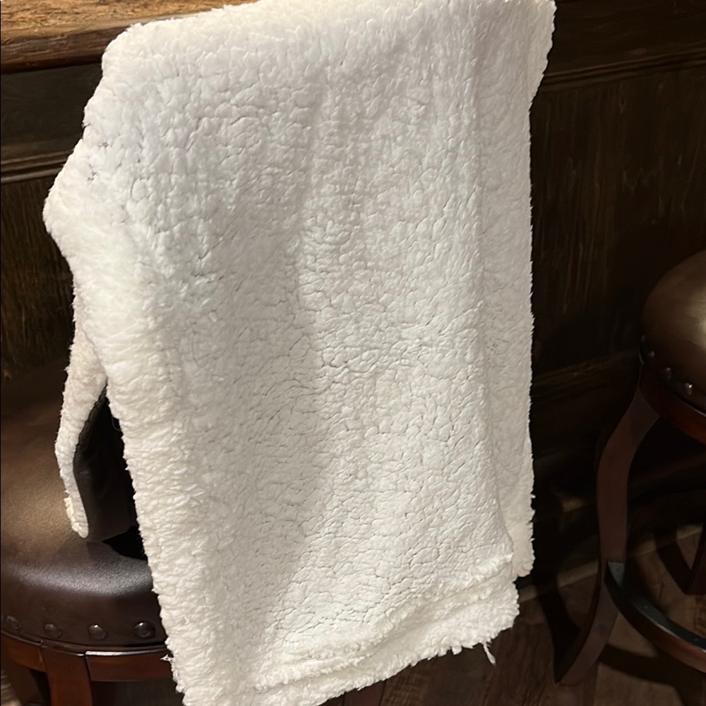 Plush White Sherpa and Gray Sham